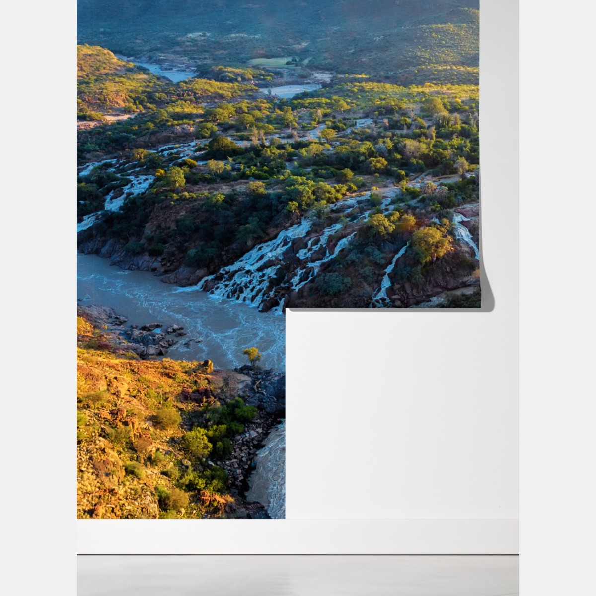 Fototapeta wschód słońca nad Epupa Falls i rzeką Kunene – Wallissimo® Fototapeta wschód słońca nad Epupa Falls i rzeką Kunene – Wallissimo®