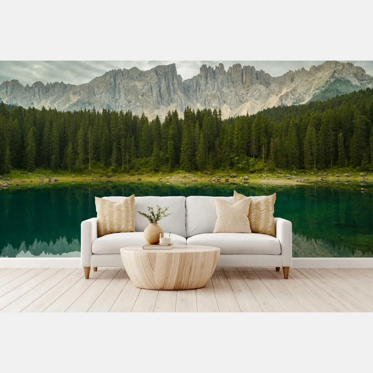 Fototapeta spokojne odbicie nad Lago di Carezza, Dolomity – Wallissimo® Fototapeta spokojne odbicie nad Lago di Carezza, Dolomity – Wallissimo®