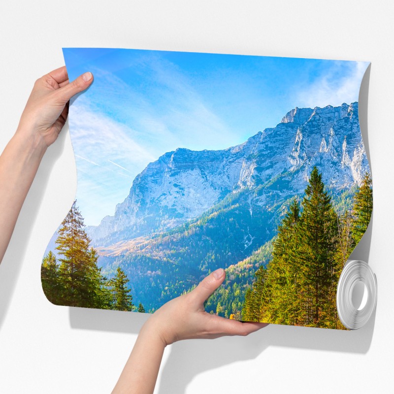 Fototapeta jezioro Hintersee jesienny zachód i odbicie – Wallissimo® Fototapeta jezioro Hintersee jesienny zachód i odbicie – Wallissimo®