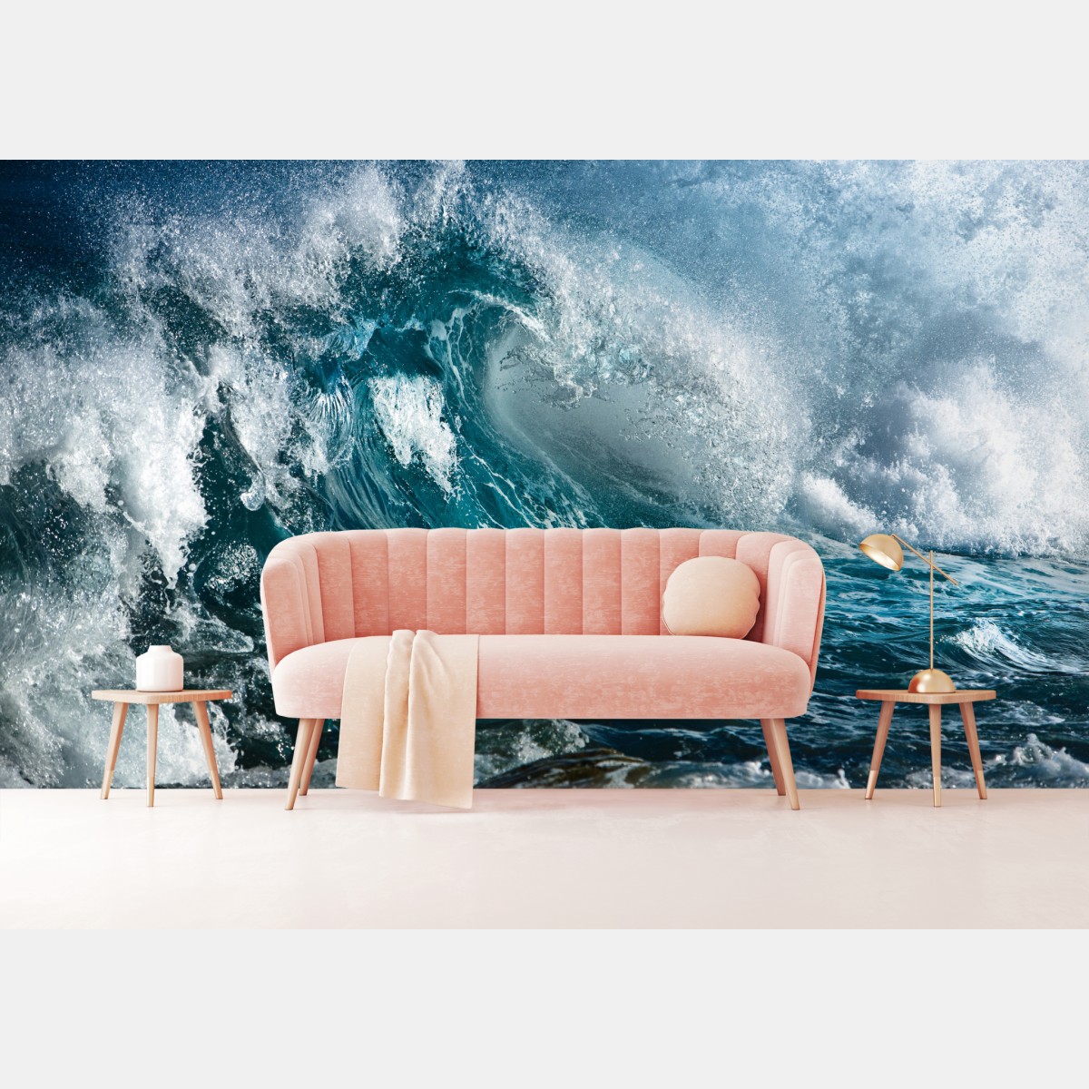 Wall mural turquoise ocean wave in motion