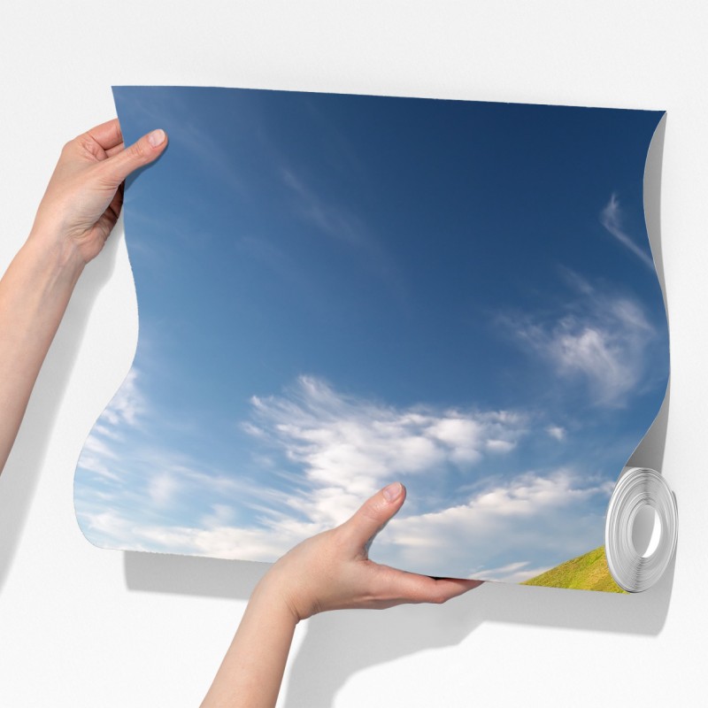 Fototapeta słoneczny grzbiet górski ze ścieżką – Wallissimo® Fototapeta słoneczny grzbiet górski ze ścieżką – Wallissimo®