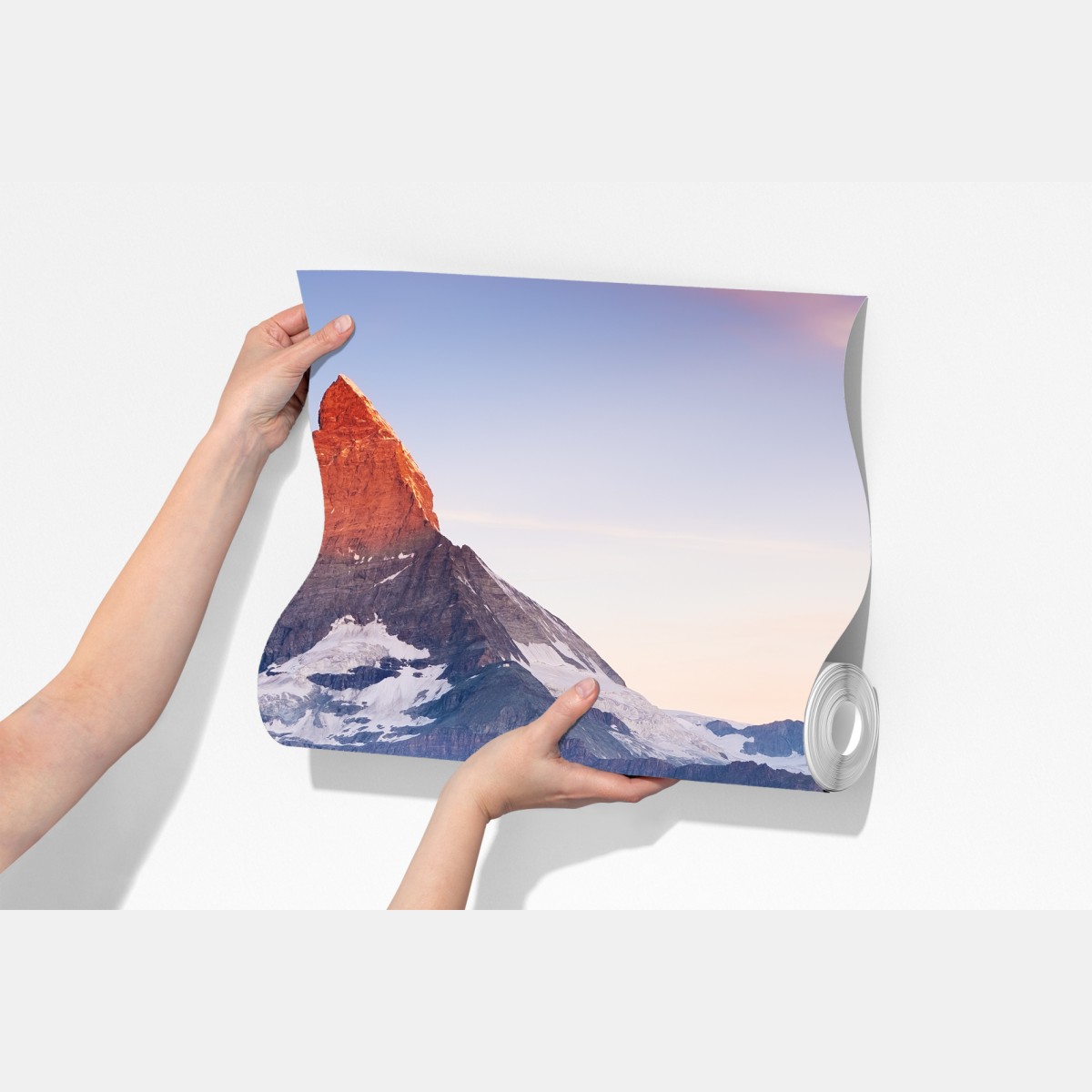 Fototapeta Matterhorn o wschodzie słońca nad alpejskim jeziorem – Wallissimo® Fototapeta Matterhorn o wschodzie słońca nad alpejskim jeziorem – Wallissimo®