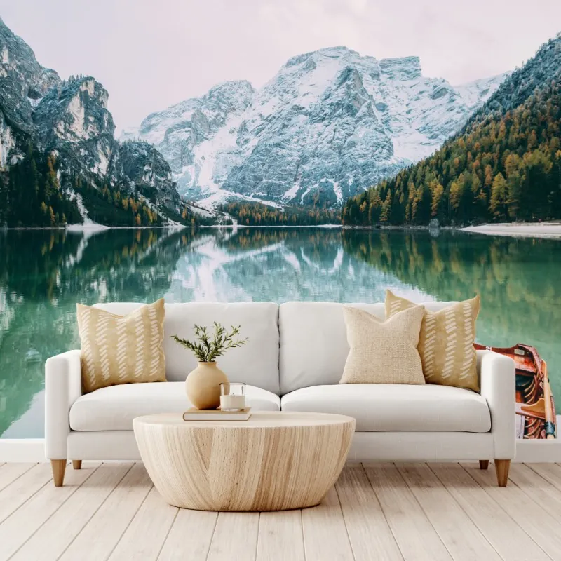 Fototapeta spokojne odbicia na jeziorze Pragser Wildsee