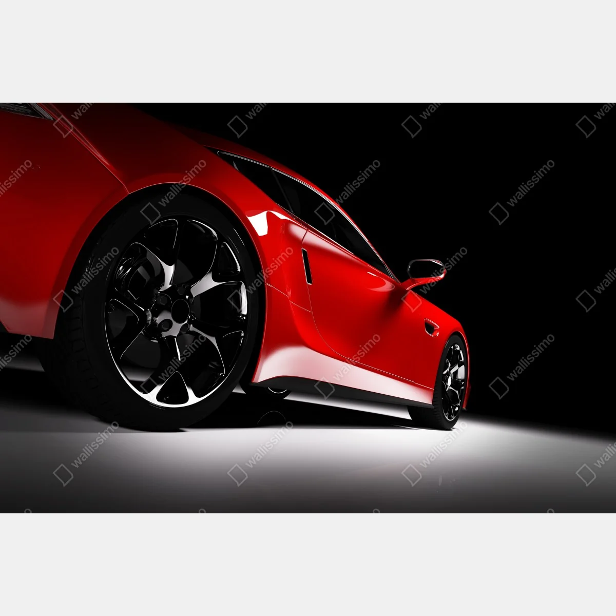 Fototapeta zbliżenie czerwonego samochodu sportowego – Wallissimo® Fototapeta zbliżenie czerwonego samochodu sportowego – Wallissimo®