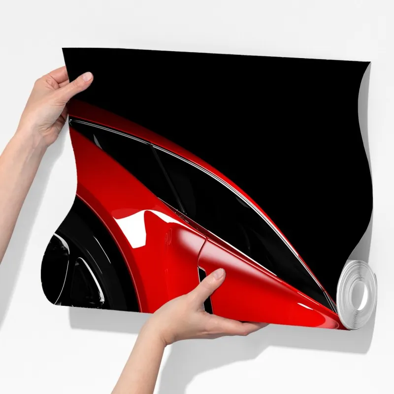 Fototapeta zbliżenie czerwonego samochodu sportowego – Wallissimo® Fototapeta zbliżenie czerwonego samochodu sportowego – Wallissimo®