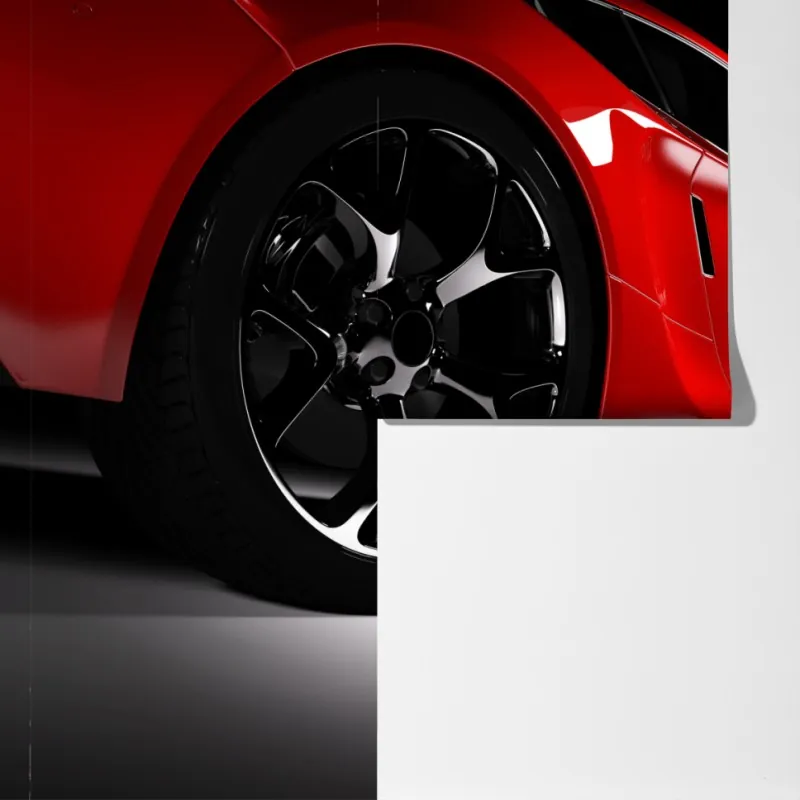 Fototapeta zbliżenie czerwonego samochodu sportowego – Wallissimo® Fototapeta zbliżenie czerwonego samochodu sportowego – Wallissimo®