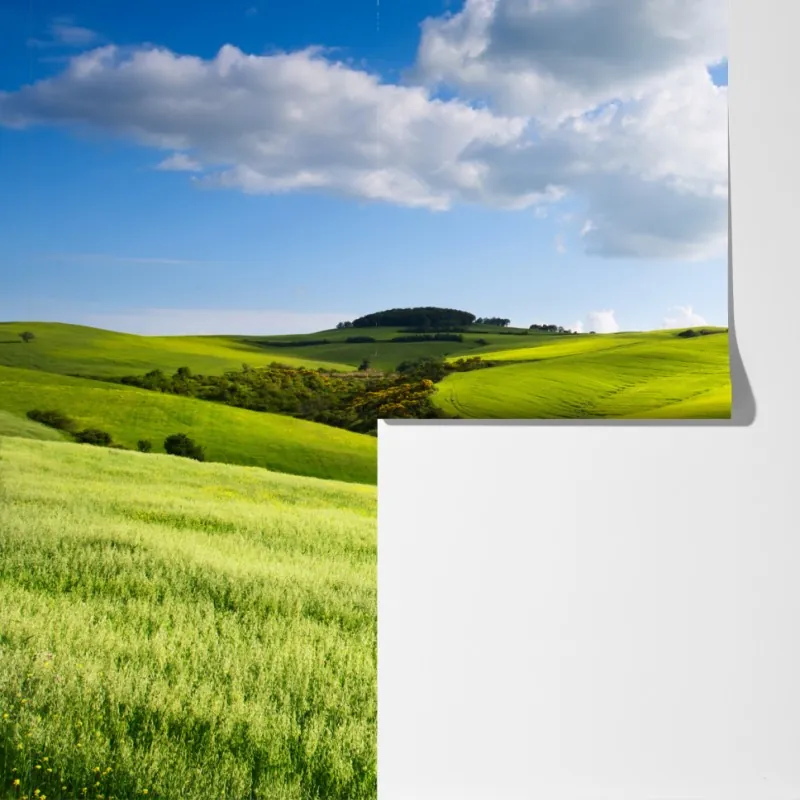 Fototapeta Toskania zielone wzgórza o zachodzie słońca – Wallissimo® Fototapeta Toskania zielone wzgórza o zachodzie słońca – Wallissimo®