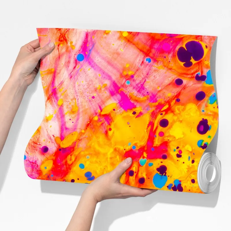 Fototapeta marmurkowanie ebru w żywych kolorach – Wallissimo® Fototapeta marmurkowanie ebru w żywych kolorach – Wallissimo®