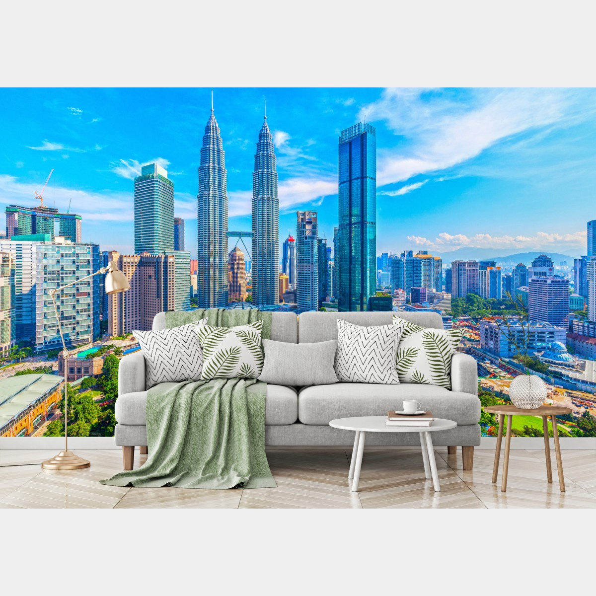 Wall mural Kuala Lumpur skyline with Petronas Towers
