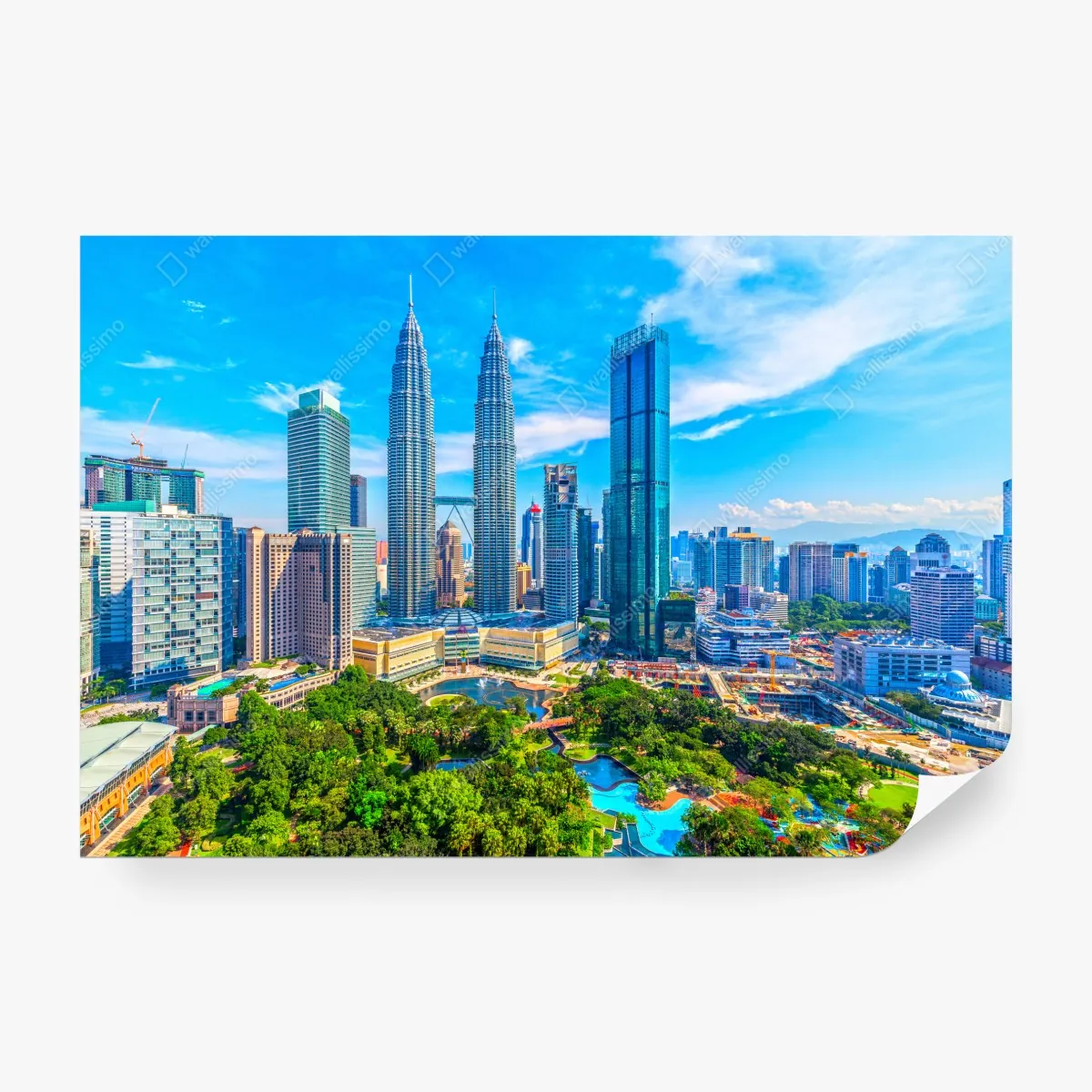 Fototapeta Kuala Lumpur panorama z wieżami Petronas – Wallissimo® Fototapeta Kuala Lumpur panorama z wieżami Petronas – Wallissimo®
