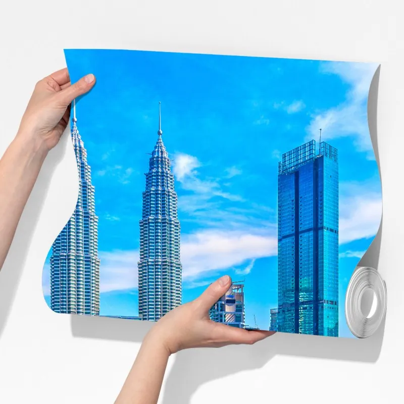 Fototapeta Kuala Lumpur panorama z wieżami Petronas – Wallissimo® Fototapeta Kuala Lumpur panorama z wieżami Petronas – Wallissimo®