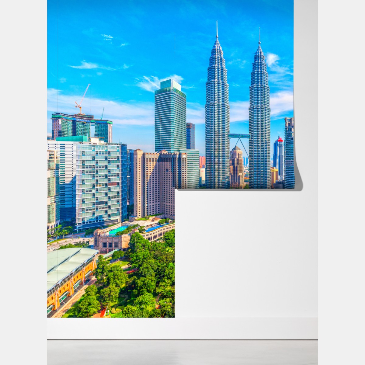 Fototapeta Kuala Lumpur panorama z wieżami Petronas – Wallissimo® Fototapeta Kuala Lumpur panorama z wieżami Petronas – Wallissimo®