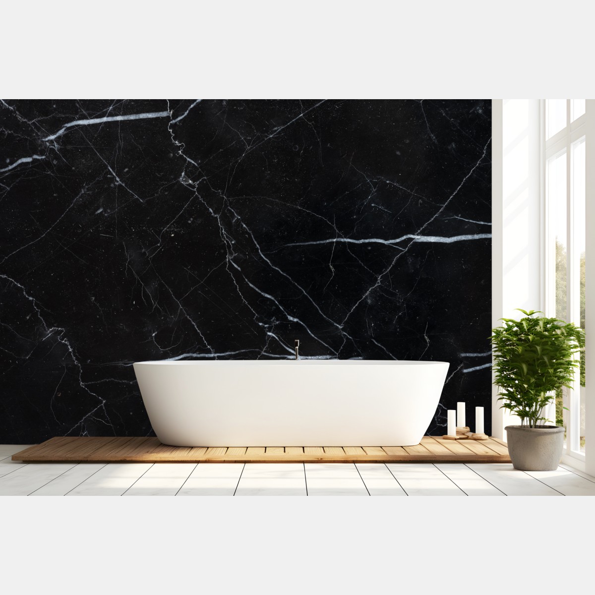 Wall mural black marquina marble texture for modern interiors