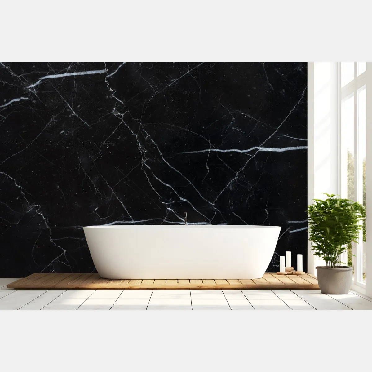 Fototapeta czarny marmur marquina do nowoczesnych wnętrz – Wallissimo® Fototapeta czarny marmur marquina do nowoczesnych wnętrz – Wallissimo®