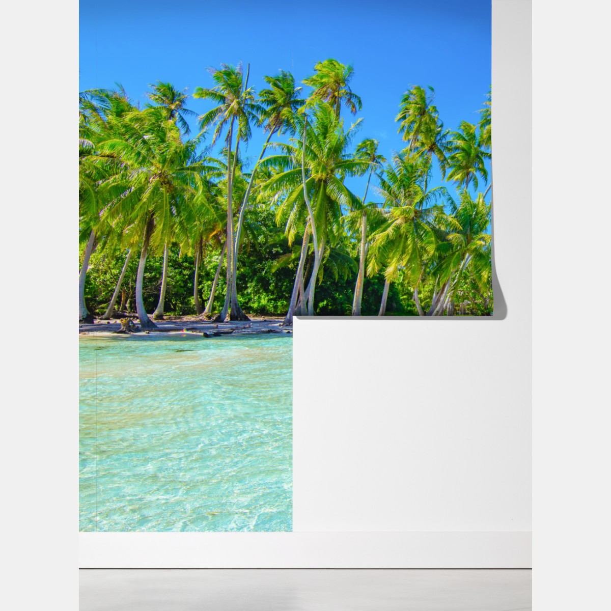 Fototapeta tropikalna plaża z palmami – Wallissimo® Fototapeta tropikalna plaża z palmami – Wallissimo®