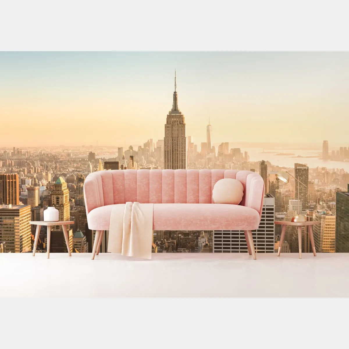 Fototapeta panorama Nowego Jorku o złotej porze – Wallissimo® Fototapeta panorama Nowego Jorku o złotej porze – Wallissimo®