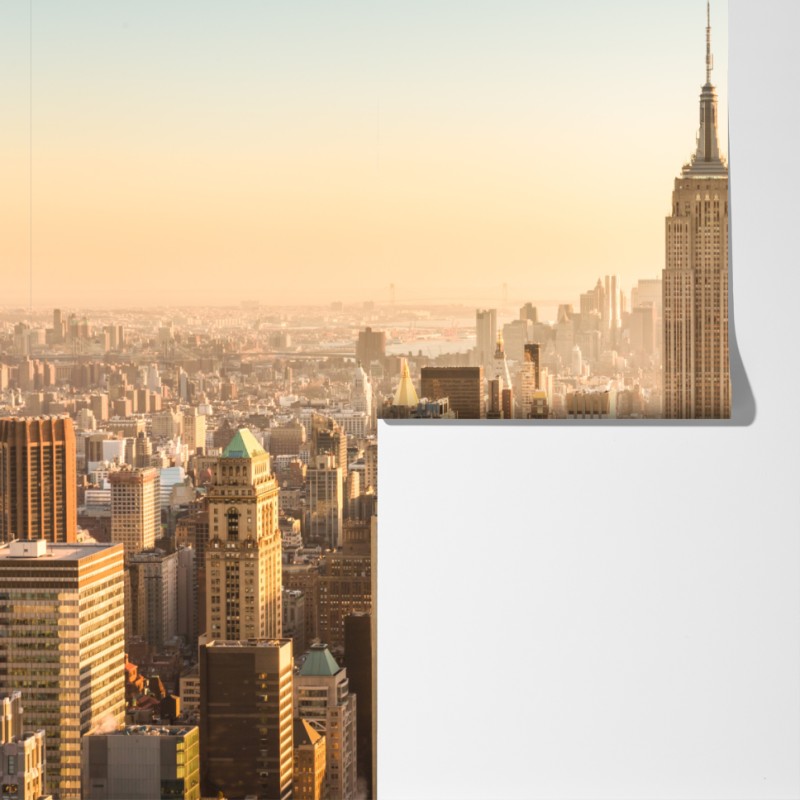 Fototapeta panorama Nowego Jorku o złotej porze – Wallissimo® Fototapeta panorama Nowego Jorku o złotej porze – Wallissimo®