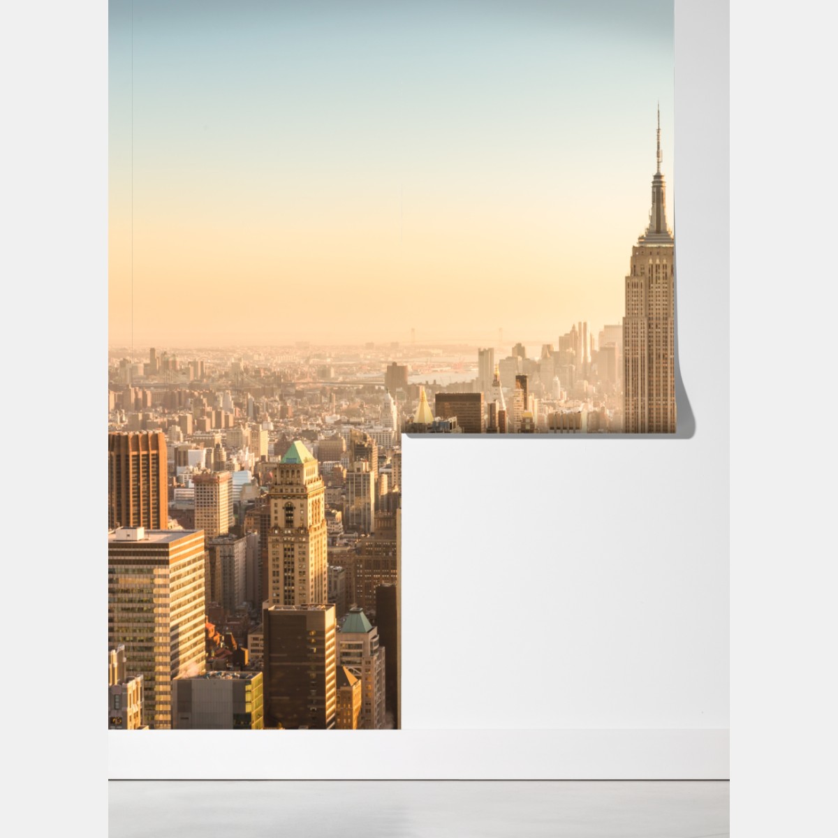 Fototapeta panorama Nowego Jorku o złotej porze – Wallissimo® Fototapeta panorama Nowego Jorku o złotej porze – Wallissimo®