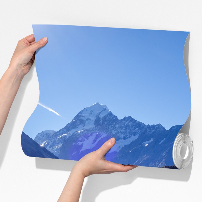 Fototapeta pomost Hooker Valley z widokiem na Aoraki Mount Cook – Wallissimo® Fototapeta pomost Hooker Valley z widokiem na Aoraki Mount Cook – Wallissimo®