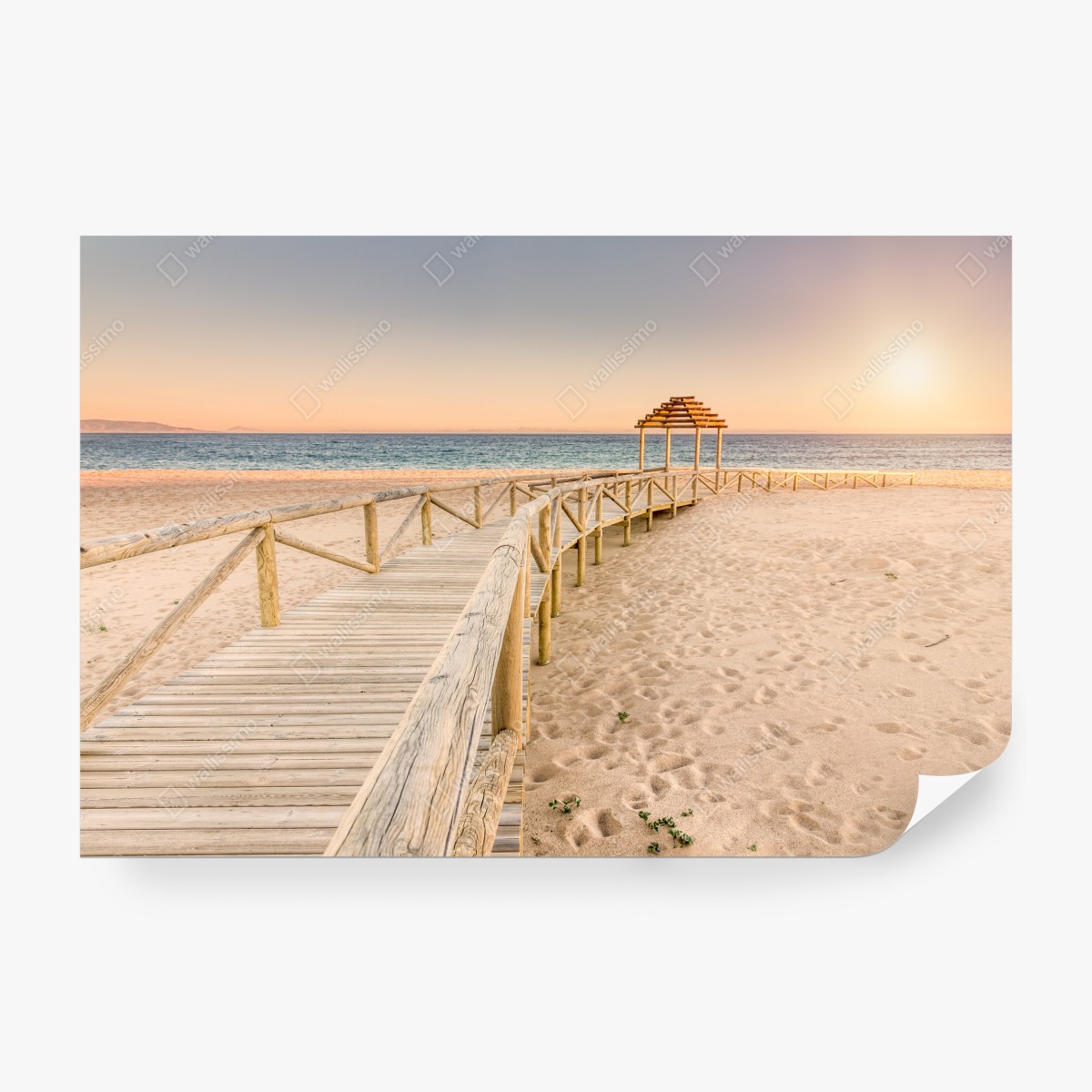 Fototapeta drewniany pomost na plaży Trafalgar o zachodzie słońca – Wallissimo® Fototapeta drewniany pomost na plaży Trafalgar o zachodzie słońca – Wallissimo®