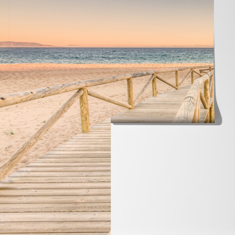 Fototapeta drewniany pomost na plaży Trafalgar o zachodzie słońca – Wallissimo® Fototapeta drewniany pomost na plaży Trafalgar o zachodzie słońca – Wallissimo®