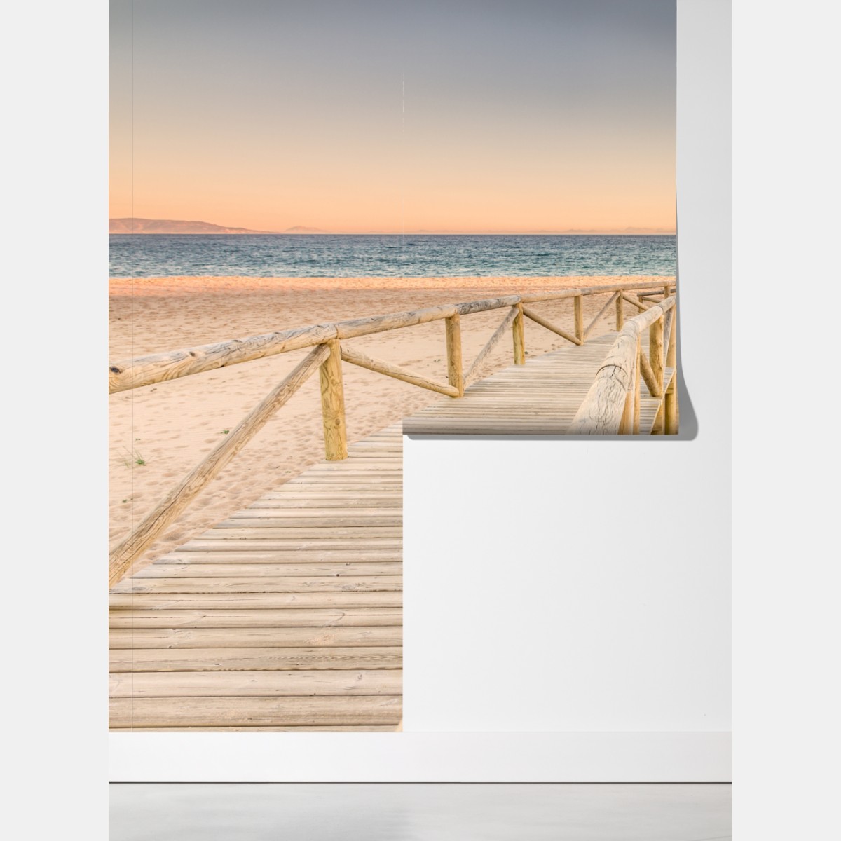 Fototapeta drewniany pomost na plaży Trafalgar o zachodzie słońca – Wallissimo® Fototapeta drewniany pomost na plaży Trafalgar o zachodzie słońca – Wallissimo®