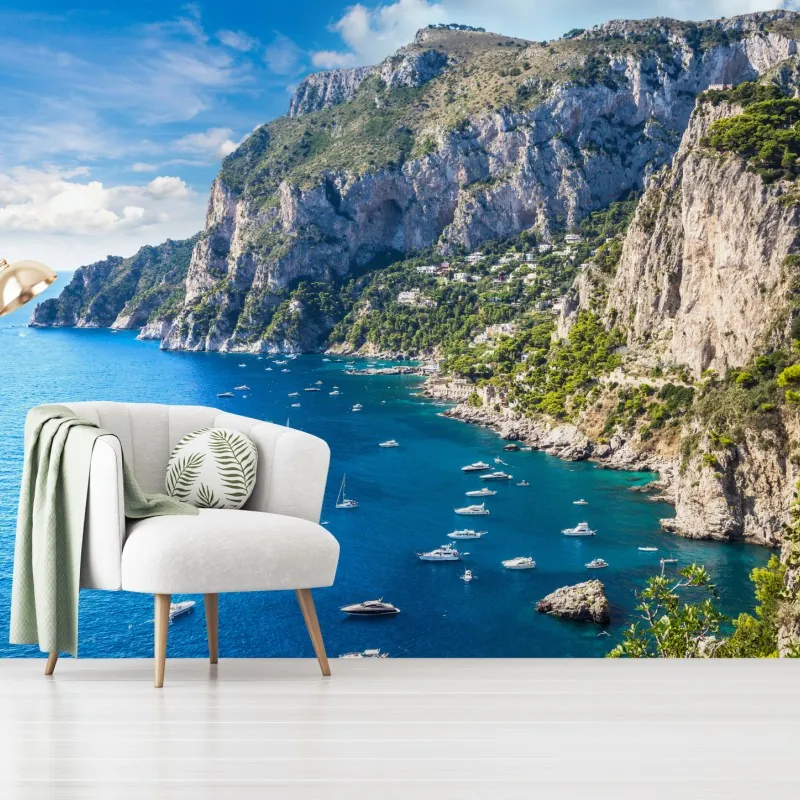 Fototapeta Capri letnie wybrzeże i klify