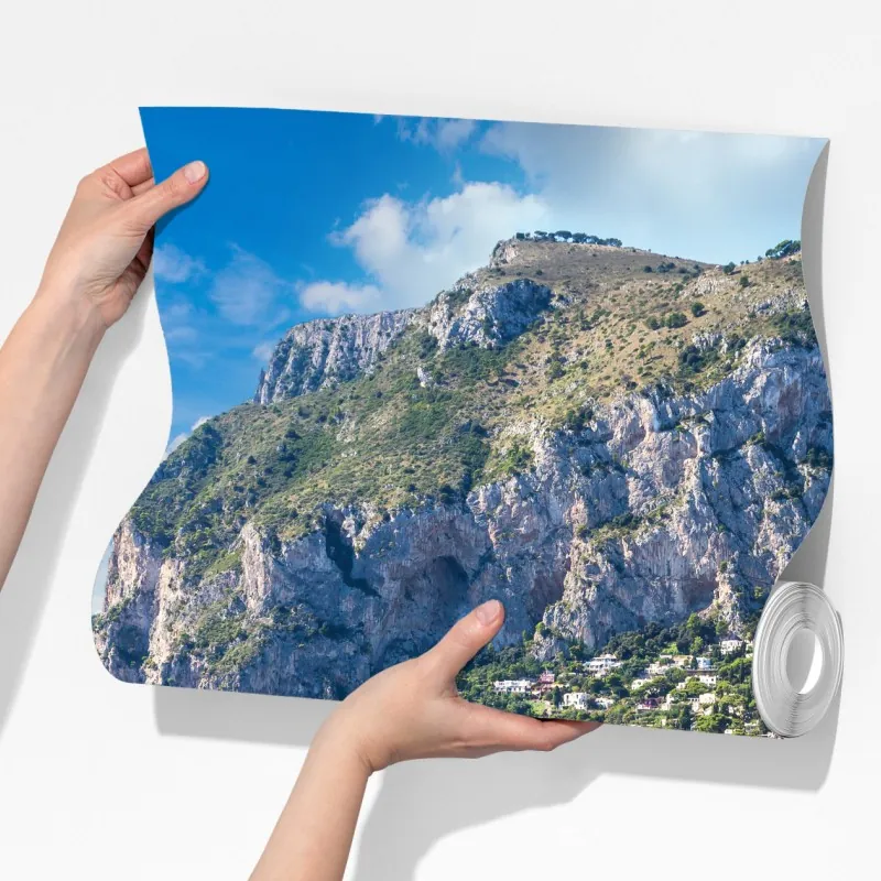 Fototapeta Capri letnie wybrzeże i klify – Wallissimo® Fototapeta Capri letnie wybrzeże i klify – Wallissimo®