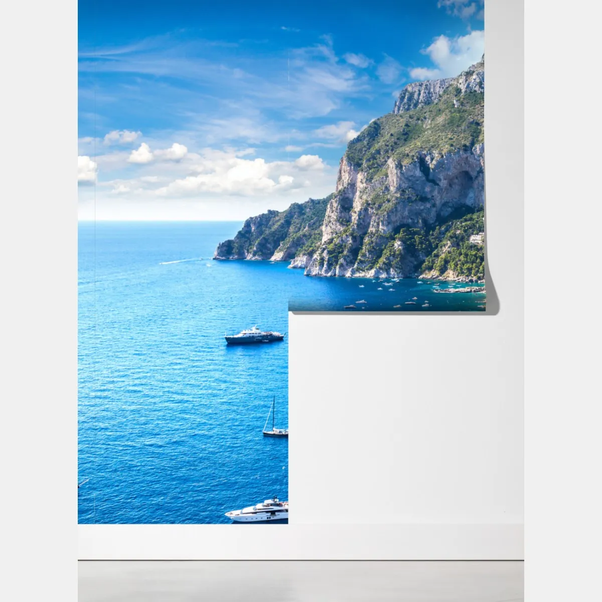 Fototapeta Capri letnie wybrzeże i klify – Wallissimo® Fototapeta Capri letnie wybrzeże i klify – Wallissimo®