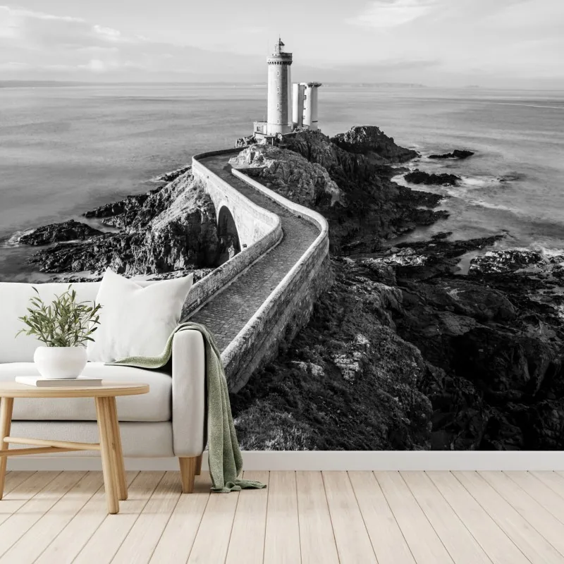 Fototapeta latarnia morska na skalistym wybrzeżu