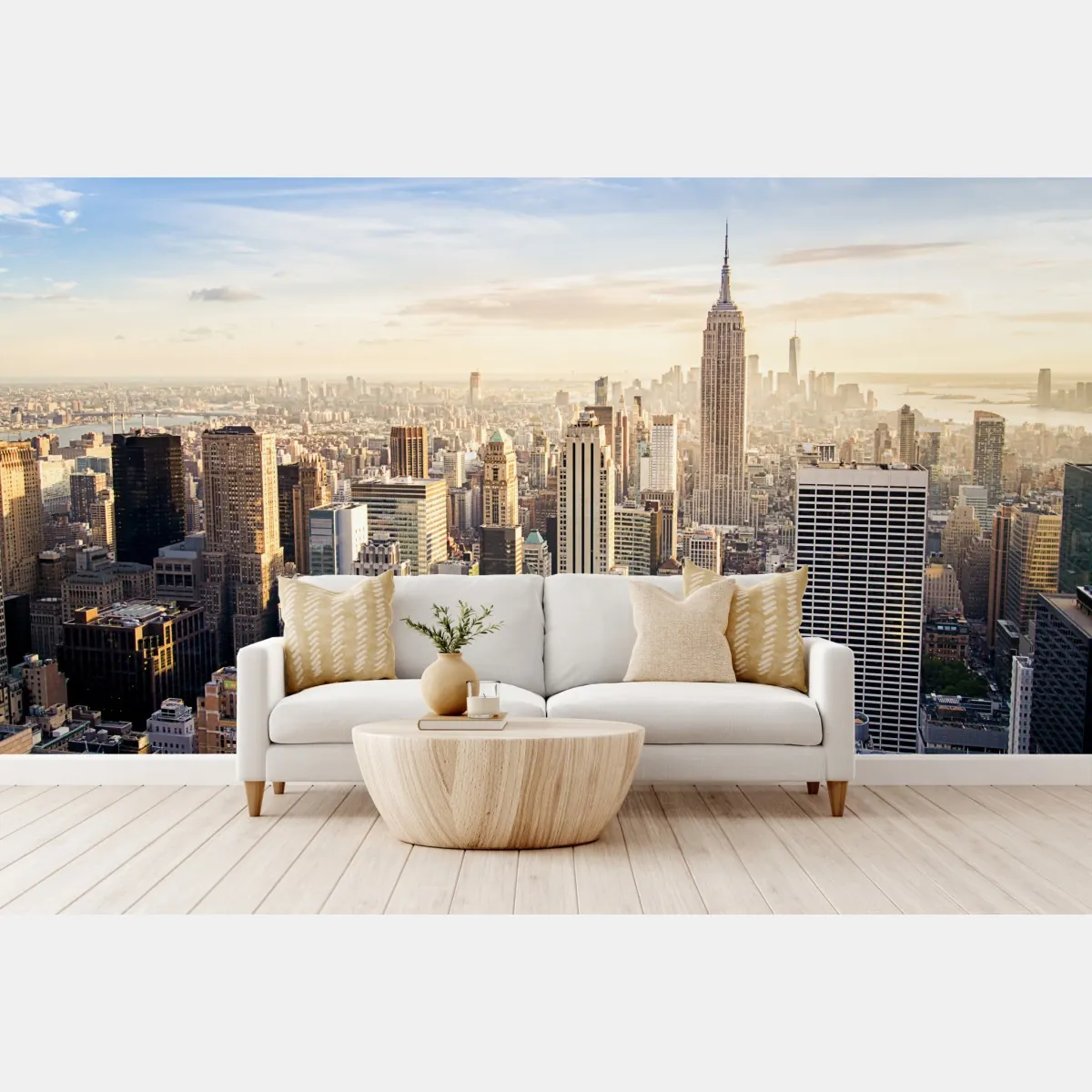 Fototapeta panorama Nowego Jorku o wschodzie słońca – Wallissimo® Fototapeta panorama Nowego Jorku o wschodzie słońca – Wallissimo®
