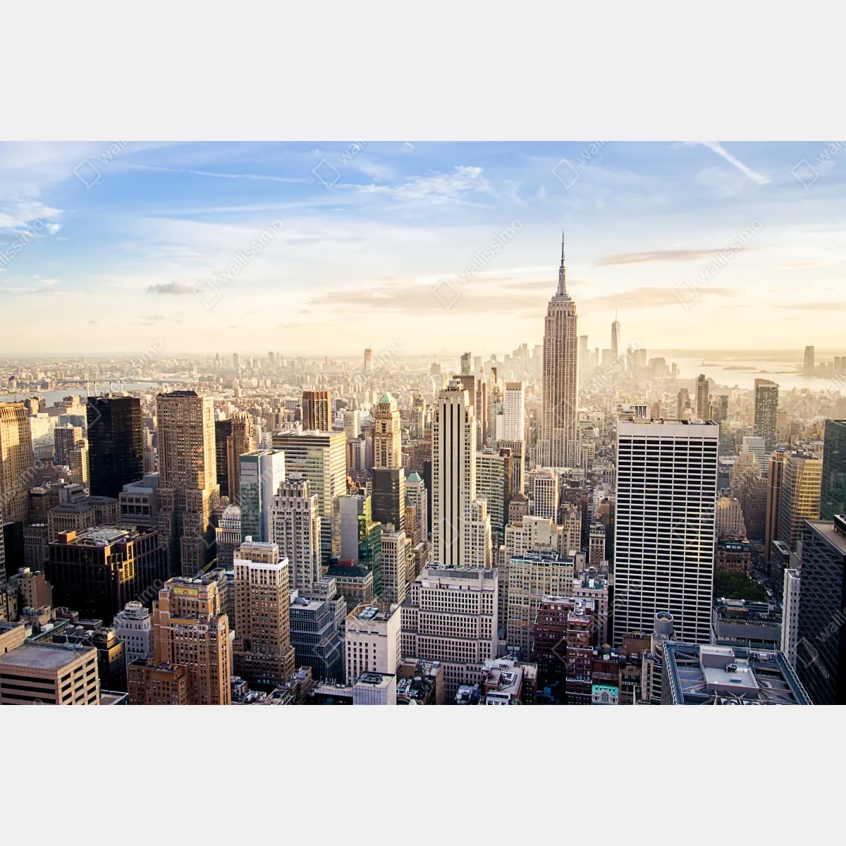 Fototapeta panorama Nowego Jorku o wschodzie słońca – Wallissimo® Fototapeta panorama Nowego Jorku o wschodzie słońca – Wallissimo®