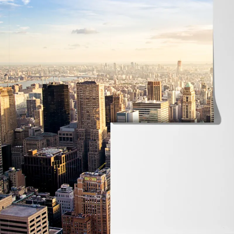 Fototapeta panorama Nowego Jorku o wschodzie słońca – Wallissimo® Fototapeta panorama Nowego Jorku o wschodzie słońca – Wallissimo®