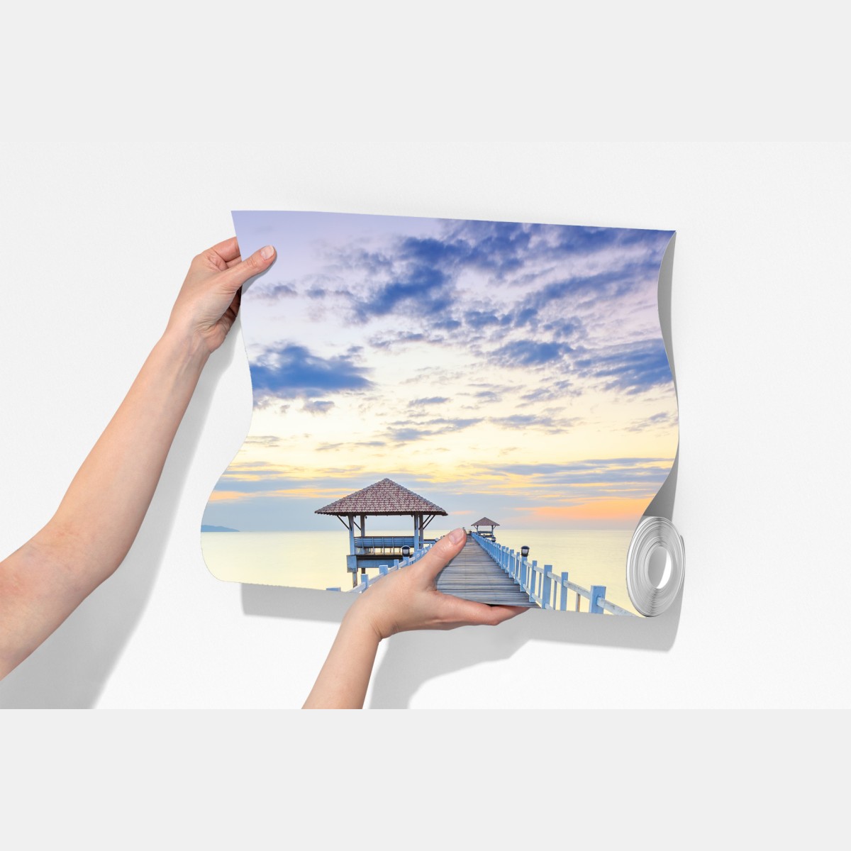 Fototapeta spokojne drewniane molo o zachodzie słońca – Wallissimo® Fototapeta spokojne drewniane molo o zachodzie słońca – Wallissimo®