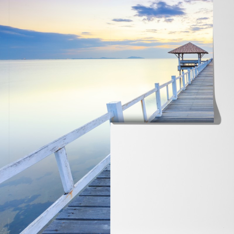 Fototapeta spokojne drewniane molo o zachodzie słońca – Wallissimo® Fototapeta spokojne drewniane molo o zachodzie słońca – Wallissimo®