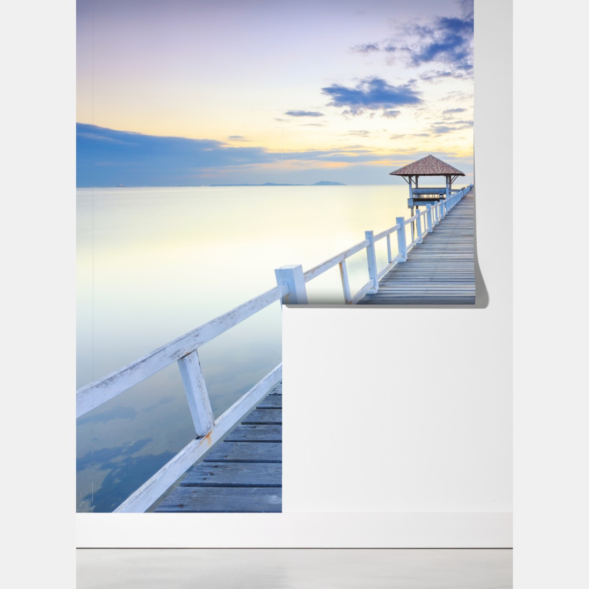 Fototapeta spokojne drewniane molo o zachodzie słońca – Wallissimo® Fototapeta spokojne drewniane molo o zachodzie słońca – Wallissimo®