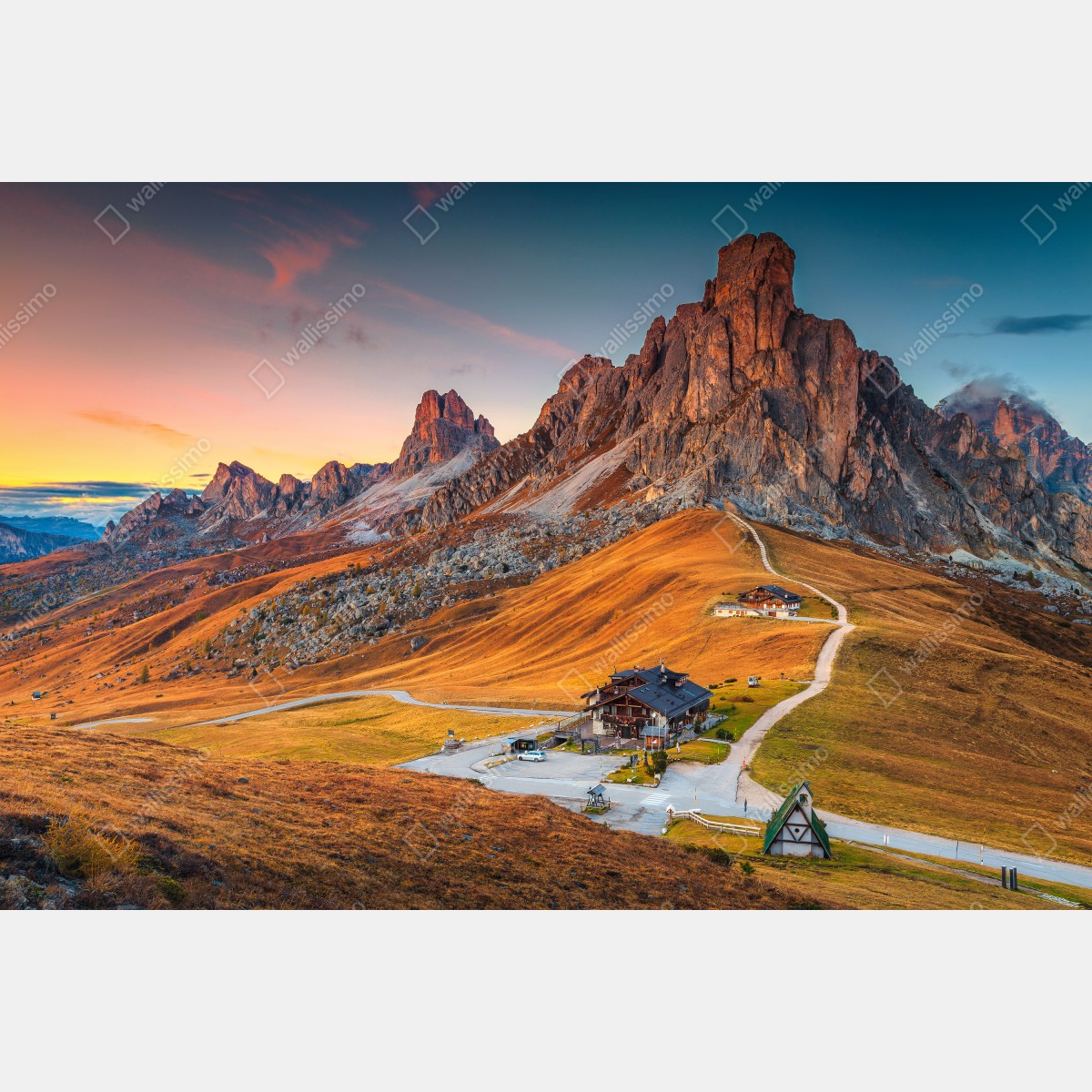 Fototapeta zachód słońca nad Passo Giau, Dolomity – Wallissimo® Fototapeta zachód słońca nad Passo Giau, Dolomity – Wallissimo®