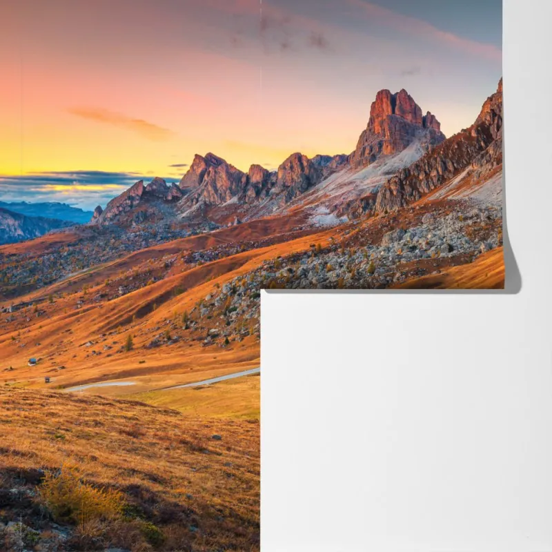 Fototapeta zachód słońca nad Passo Giau, Dolomity – Wallissimo® Fototapeta zachód słońca nad Passo Giau, Dolomity – Wallissimo®