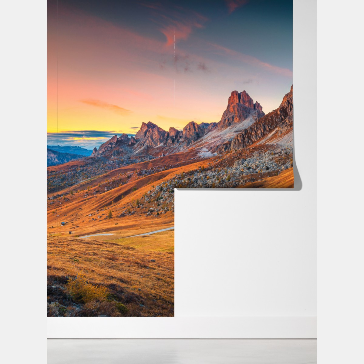 Fototapeta zachód słońca nad Passo Giau, Dolomity – Wallissimo® Fototapeta zachód słońca nad Passo Giau, Dolomity – Wallissimo®