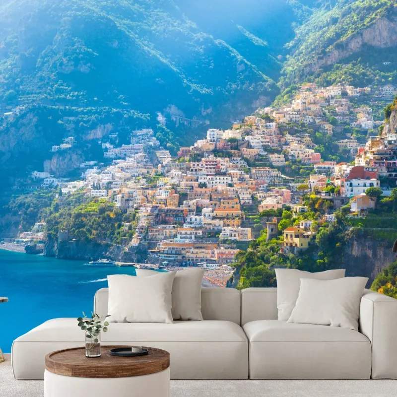 Fototapeta Positano: kolorowa wioska na wybrzeżu Amalfi