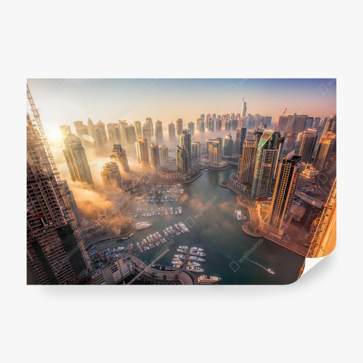 Fototapeta Dubaj marina zachód słońca – Wallissimo® Fototapeta Dubaj marina zachód słońca – Wallissimo®