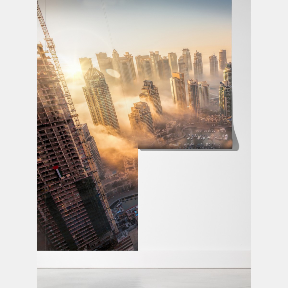 Fototapeta Dubaj marina zachód słońca – Wallissimo® Fototapeta Dubaj marina zachód słońca – Wallissimo®