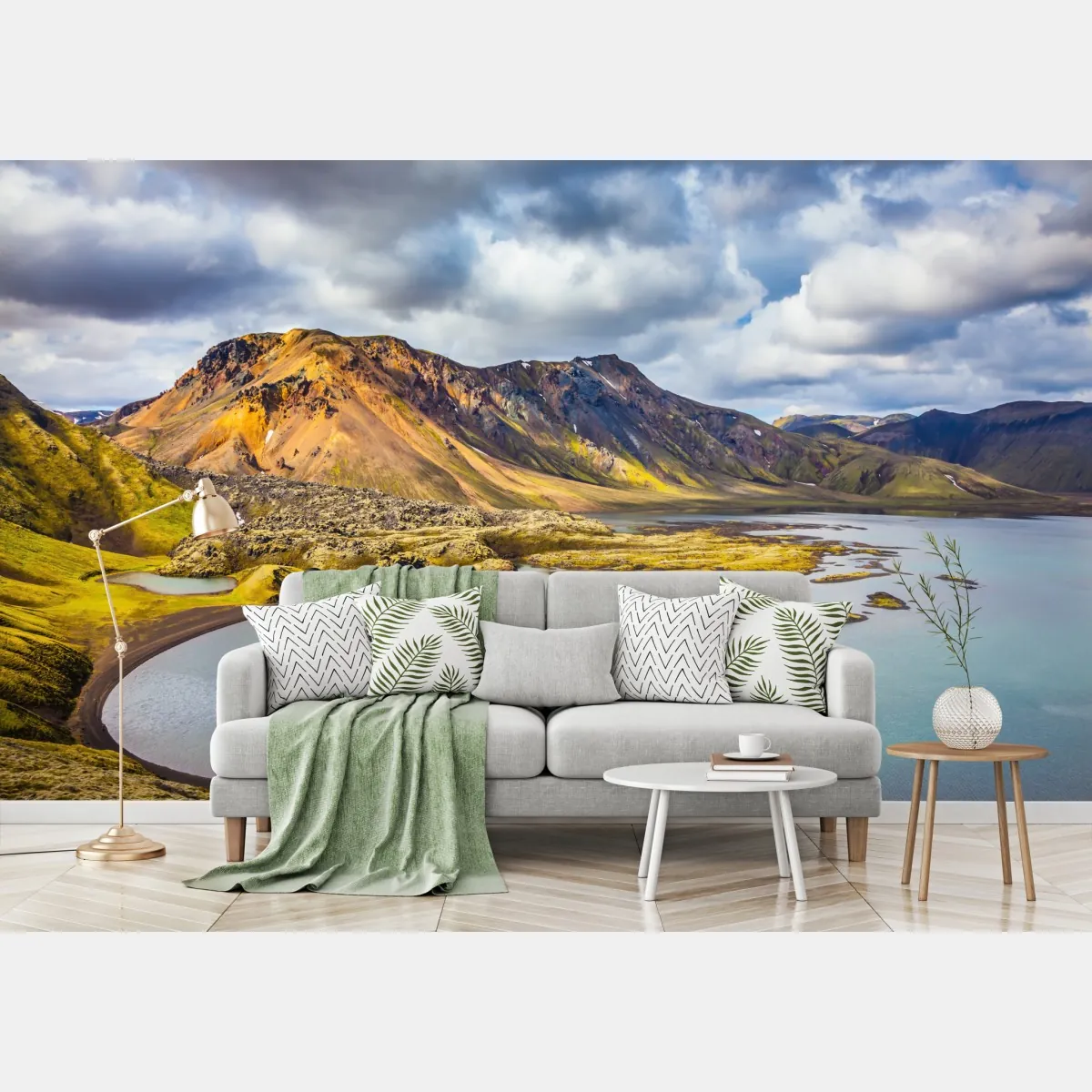 Fototapeta letnie jezioro na Islandii – Wallissimo® Fototapeta letnie jezioro na Islandii – Wallissimo®