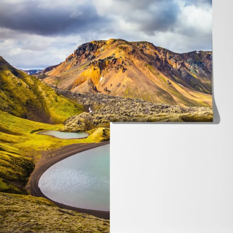 Fototapeta letnie jezioro na Islandii – Wallissimo® Fototapeta letnie jezioro na Islandii – Wallissimo®