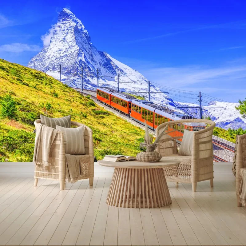 Fototapeta pociąg Gornergrat pod Matterhornem
