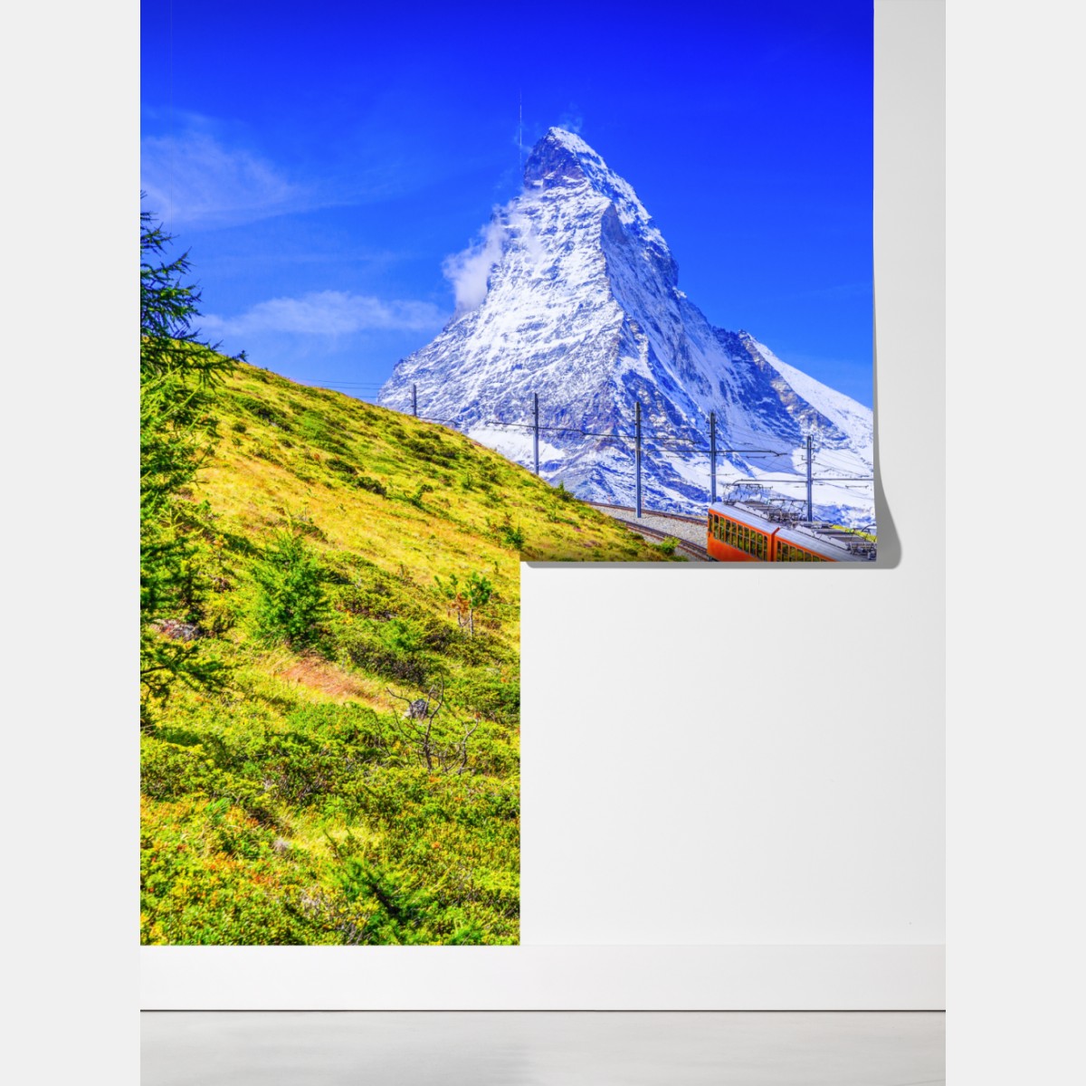 Fototapeta pociąg Gornergrat pod Matterhornem – Wallissimo® Fototapeta pociąg Gornergrat pod Matterhornem – Wallissimo®