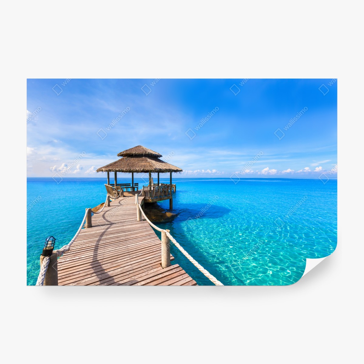 Fototapeta tropikalny pomost nad turkusowym morzem – Wallissimo® Fototapeta tropikalny pomost nad turkusowym morzem – Wallissimo®
