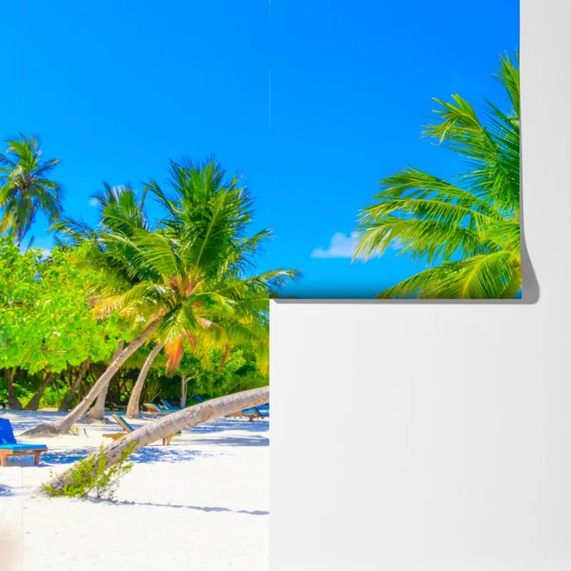 Fototapeta rajska plaża na Malediwach – Wallissimo® Fototapeta rajska plaża na Malediwach – Wallissimo®