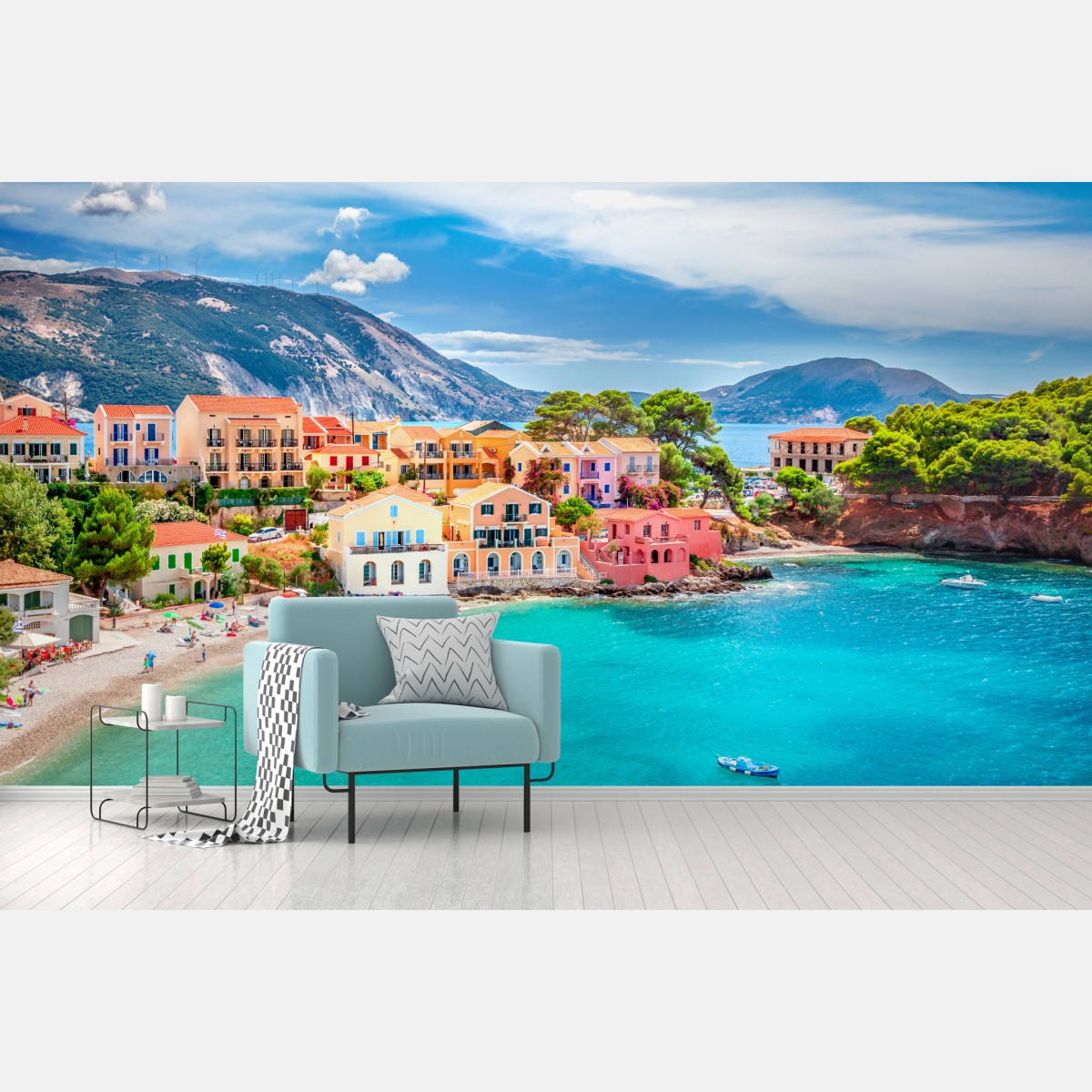 Wall mural Assos village coastal view, Kefalonia