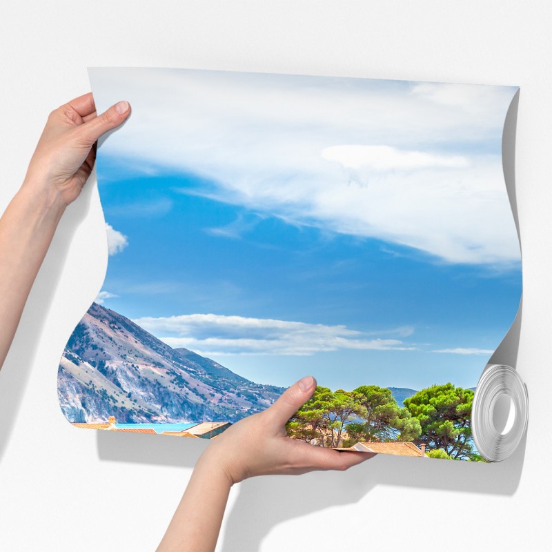 Fototapeta Assos nadmorska sceneria, Kefalonia – Wallissimo® Fototapeta Assos nadmorska sceneria, Kefalonia – Wallissimo®